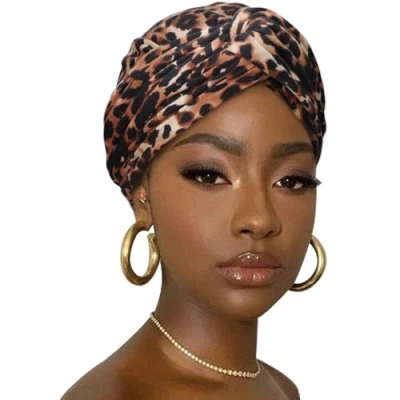 Image of DRESHOW Hair Wrap for Women Ribbed Soft Stretch Jersey Head Scarf Breathable Lightweight Turban