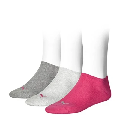Image of Puma Unisex 3p Sneaker Plain Sock, Pink Mix, 8 Jun UK, 6
