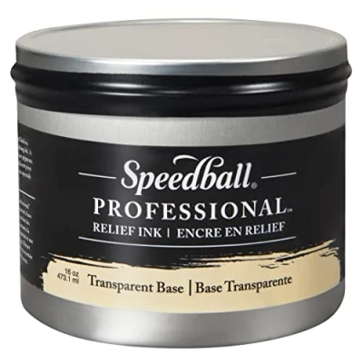 Image of Speedball 8oz Professional Relief Ink Transparent Base, For Block, Printing, Linocut, Wood Cutting, Oil Based