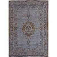 Image of Louis de Poortere rugs FADING WORLD MEDALLION DESIGN 8257 GREY EBONY &amp; Brown Antique Distressed and Faded Vintage style area (280x360cm (9&#039;2x11&#039;10))