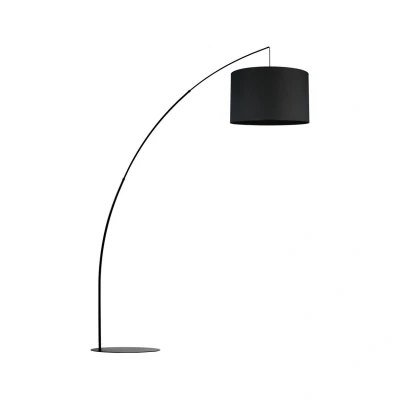 Image of TK Lighting Moby Black textile floor lamp