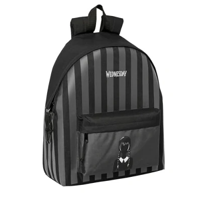 Image of Safta WEDNESDAY Children&#039;s Daypack Quality and Maximum Resistance, Comfortable Versatile, 33 x 15 42 cm, Black, Standard, Casual, Standaard, Casual