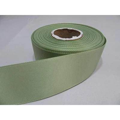 Image of Beautiful Ribbon 2 metres of 38mm Grosgrain Ribbed Moss Dusky SAGE Green Double Sided 38 mm 3.8cm
