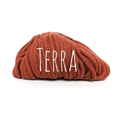 Image of Cotton Cord Yarn Rope 5mm Terra 100meters (109.36yards) for crochet knitting macrame weaving and diy projects Colorful Passions