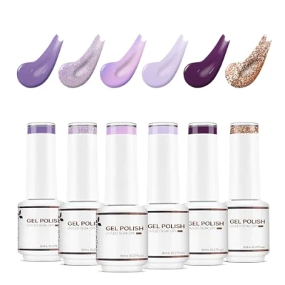 Image of Nicedeco Gel Nail Polish Set, UV/LED Soak Off Art Manicure Pedicure, Salon &amp; Home Use Long Lasting Easy to Apply 6pcs x 8ml Kit14