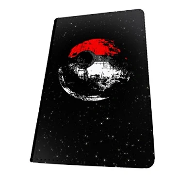 Image of WTF Pokeball Deathstar Printed Art Faux Leather Passport Cover/Luggage Tag