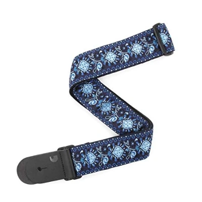 Image of D&#039;Addario Woven Guitar Strap Accessories Electric Strap, Acoustic &amp; Bass Monterey 2 Blue 2&quot; Wide