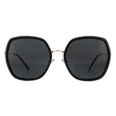 Image of Polaroid Square Womens Grey Gold Polarized Sunglasses Metal One Size