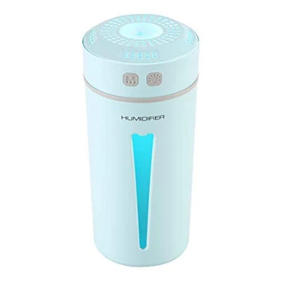 Image of Portable USB Mini Humidifier Cool Mist Ultrasonic Diffuser With Led Light for Car Travel Office Desktop Bedroom Yoga(Blue)