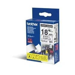 Image of Brother P Touch TZe Laminated Tape 18mm x 8m Black on Clear TZES141