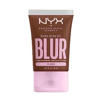 Image of NYX Professional Makeup Blurring Tint Foundation, Medium Coverage, Matte Finish, With Niacinamide, Matcha and Glycerin, 12 Hours Hydrating, Bare Me Blur, 30 ml, Shade: Rich