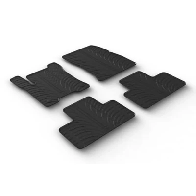 Image of Rubber mats compatible with Mercedes EQB (X243) 2021 (T profile 4 piece + mounting clips), Black