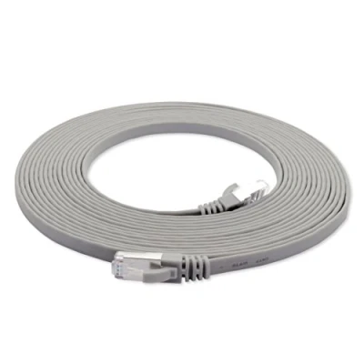 Image of 1aTTack.de 15m grey 1 piece CAT.7 Ethernet Gigabit LAN Cable Slim FLAT Network 600 MHz 10000 Mbit/s patchkabel