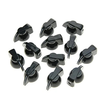 Image of Dopro Pack of 12 Flat Top Guitar Chicken Head Knob AMP Effect pointer Black