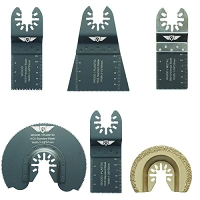 Image of 6 x TopsTools FAKA6 Fast Fit Mix Blades Compatible with Dewalt Stanley Black and Decker Bosch Fein (Non StarLock) Makita Milwaukee Hitachi Parkside Ryobi Worx Workzone Multitool Accessories