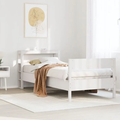 Image of vidaXL Bed Frame without Mattress White 90x190 cm Single Solid Wood Pine