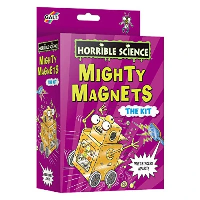 Image of Galt Mighty Magnets Kit Horrible Science Kids and For Hands on Physics Experiments Build a Rolling Robot Perform Levitation Tricks Girls Boys Ages 6 Years Plus