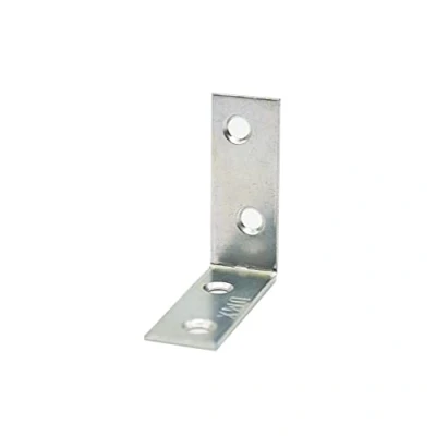 Image of DOJA Barcelona Angle Support Pack 20 50x50x15mm 2.0 Thickness Galvanized Steel Furniture Assembly and Reinforcement Brackets Fixing Angles Table, Shelves,