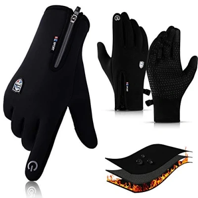 Image of CXW Winter Gloves Touch Screen Full Fingers Cycling for Men and Women (Black, XL)