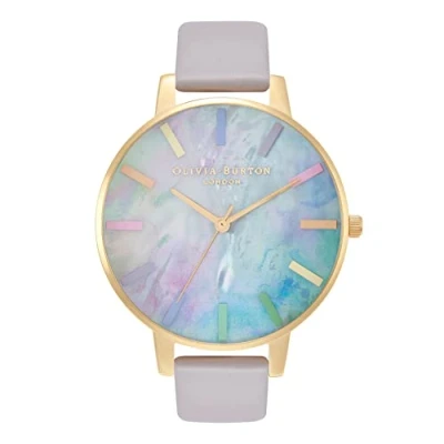 Image of Olivia Burton Analogue Quartz Watch for Women with Grey Leather Strap OB16RB30
