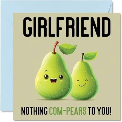 Image of Birthday Cards for Girlfriend Nothing Com Pears Funny Happy Card from Boyfriend, Partner Gifts, 145mm x Joke Greeting Women Her