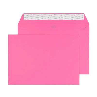Image of Blake Creative Colour C5 162 x 229 mm 120 gsm Peel &amp; Seal Wallet Envelopes (45302) Flamingo Pink Pack of 25