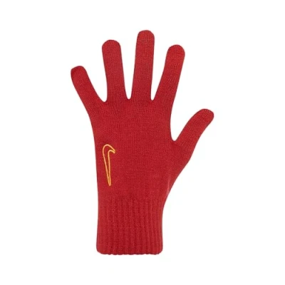 Image of Nike Swoosh Cinnabar Knitted Gloves for Men, Red, S, M