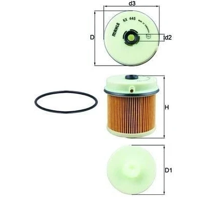 Image of 81207090000, 81207090100 Fuel Filter MAHLE ORIGINAL KL 97/1 OF In Line 8mm 8,1mm