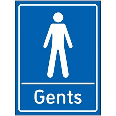 Image of V Safety Gents Toilets Sign 150x200 mm 2 Super Strong PETG