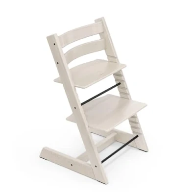 Image of Stokke Tripp Trapp Chair, Whitewash Adjustable, Convertible Chair for Toddlers, Children &amp; Adults Convenient, Comfortable Ergonomic Classic Design