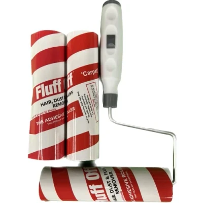 Image of 3 Giant 7 Inch Lint Roller Refills and 1 Handle 60 Spiral Sheets per Roll