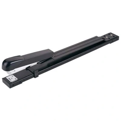 Image of JIUJ Heavy Duty Stapler Long arm A3 Binding 10 25 Sheets Capacity Metal Office Supplies Time Saving Black