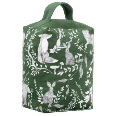 Image of furn. Buckthorn Woodland Velvet Doorstop, Evergreen