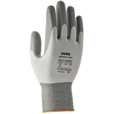 Image of uvex Mechanical Hazard Gloves, Polymer Foam Coated, White/Grey, Size 10