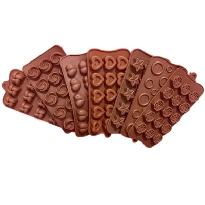 Image of CICIX 7PCs Silicone Mould Starter Pack with Free E Book for Chocolate, Sweets, Candy, Ice Cubes, Wax Melts, Cake Icing, Mini Soaps, Baking. Heat Resistance Foodgrade Tray.