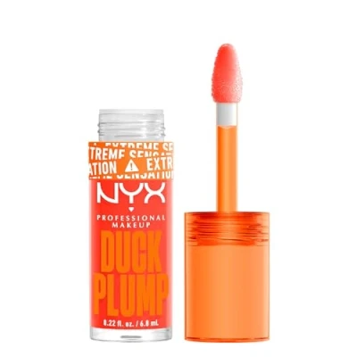 Image of NYX Professional Makeup Lip Plumping Gloss, Intense Colour and High Pigmentation, with Extreme Shine Finish, Infused Spicy Ginger, Vegan Formula, Duck Plump, Peach Out