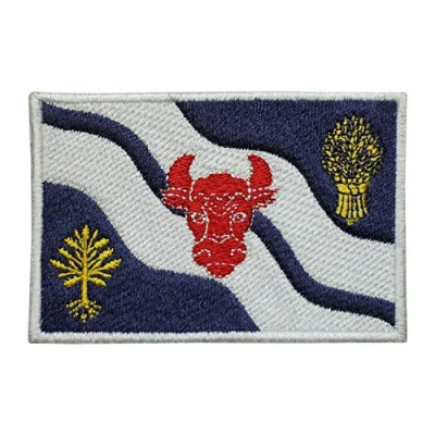 Image of Oxfordshire County Flag Logo Embroidered Iron on Patch Sew Badge Applique for Clothes