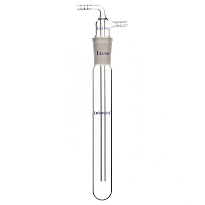 Image of Labasics Glass Vacuum Cold Trap, 10mm Serrated Hose, 200mm Length Below The 24/40 Joint