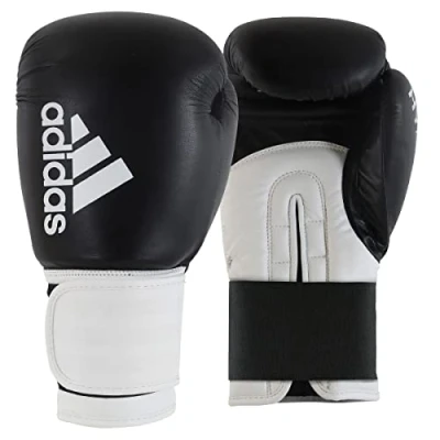 Image of adidas Unisex 16oz s Boxing Gloves Men Women Kids Sparring Training Hybrid 100 6oz 8oz 10oz 12oz 14oz 16o, Black/White, 10 oz UK