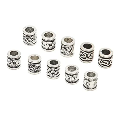 Image of Nordic Dreadlock Beads, Alloy Viking Beads Antique for DIY Bracelet Beard Necklace