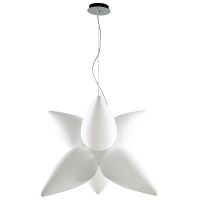 Image of Palma Ceiling Pendant 6 Light E27 Outdoor IP44, Matt White, Opal White
