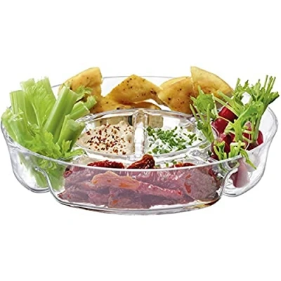 Image of LSA Serve Multi Platter Ø35cm Clear 1 Unit Mouthblown &amp; Handmade Glass SZ51