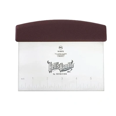 Image of Mercer Culinary Hell&#039;s Handle 5 Bench Scraper, Stainless Steel, Stainless, 15.1 x 1.9 12.1 cm