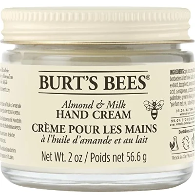 Image of Burt&#039;s Bees Almond &amp; Milk Hand Cream For Very Dry Hands, Moisturiser With Sweet Oil Beeswax, 56.6g