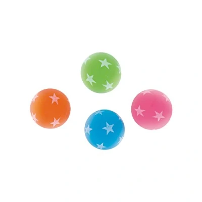 Image of Assorted Color Glow in the Dark Bouncy Balls Pack of 8 Fun Party Favors and Gifts for Kids