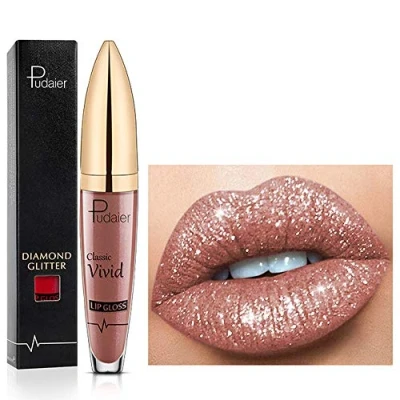 Image of 18 Color Diamond Glitter Lipgloss Lipstick Shiny Matte Liquid Lipstick, Lip Gloss Long Lasting Non Stick Cup Lipsticks Natural Smooth Comfortable (11)