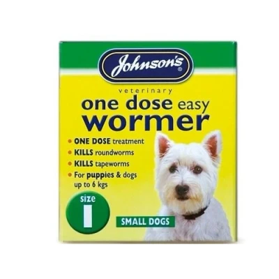 Image of (6 Pack) Johnson&#039;s Vet Easy Dose Wormer Size 1 Small Dog 3 Tabs