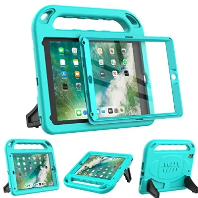 Image of Surom Kids Case for New iPad 9.7 2018/2017 with Built in Screen Protector, Light Weight Shock Proof Handle Stand 2017/2018 Air/iPad Air 2/iPad Pro Turquoise