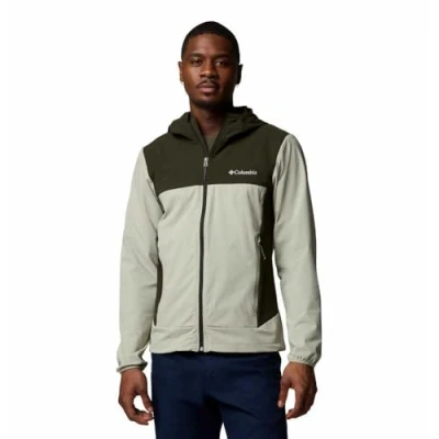 Image of Columbia Men&#039;s Heather Canyon 2 Hooded Jacket, Softshell Safari/Greenscape, S