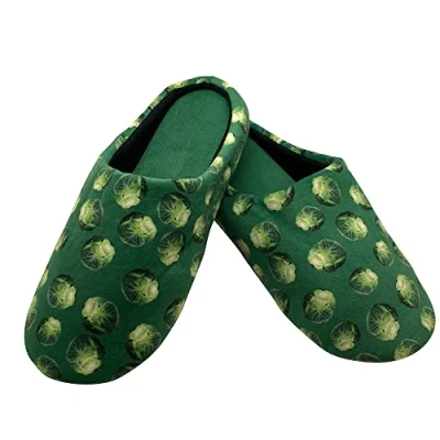 Image of Diabolical Sprout Slippers (Large) Green, Christmas for Women, Men, and Kids, Joke Gifts Stocking Fillers,